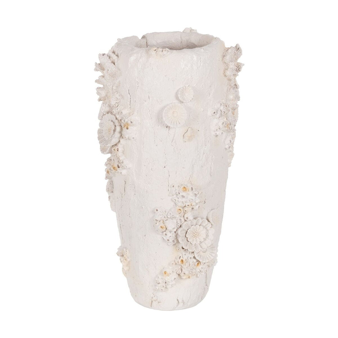 Vase White Polyresin 25 x 25 x 47,5 cm