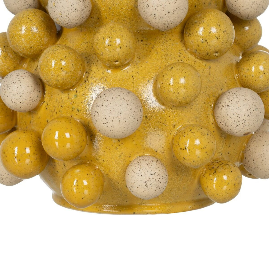 Vase Yellow White Ceramic 28,3 x 28,3 x 39,7 cm