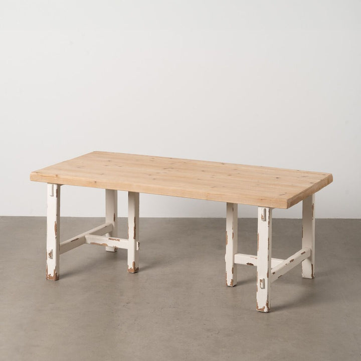 Dining Table White Natural Fir wood 120 x 60 x 48 cm