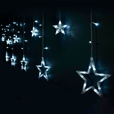 LED Curtain Lights White Stars