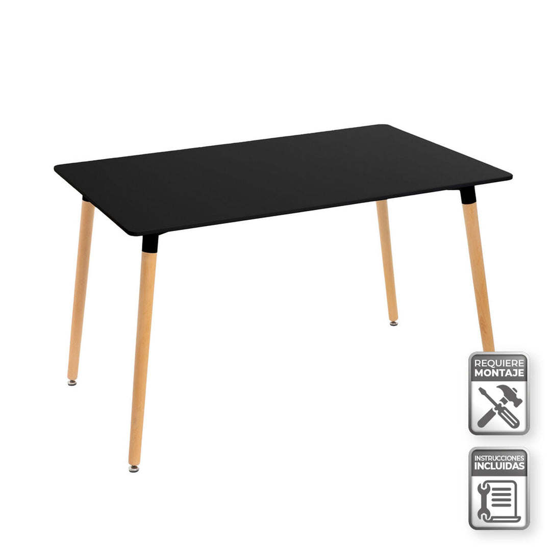 Table Black Natural 120 x 80 x 75 cm