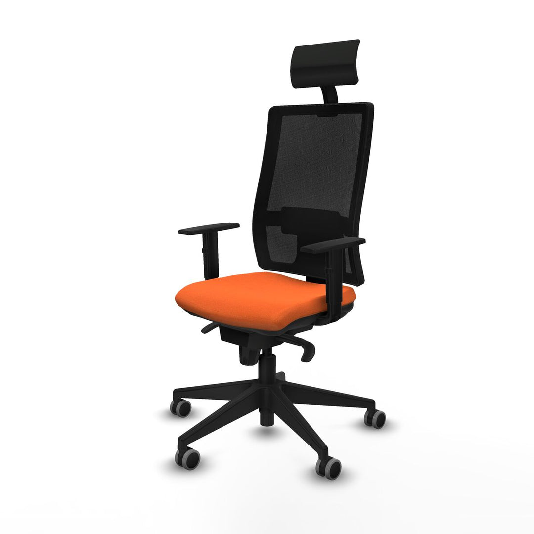 Office Chair with Headrest Piqueras y Crespo 1D066G1 Orange