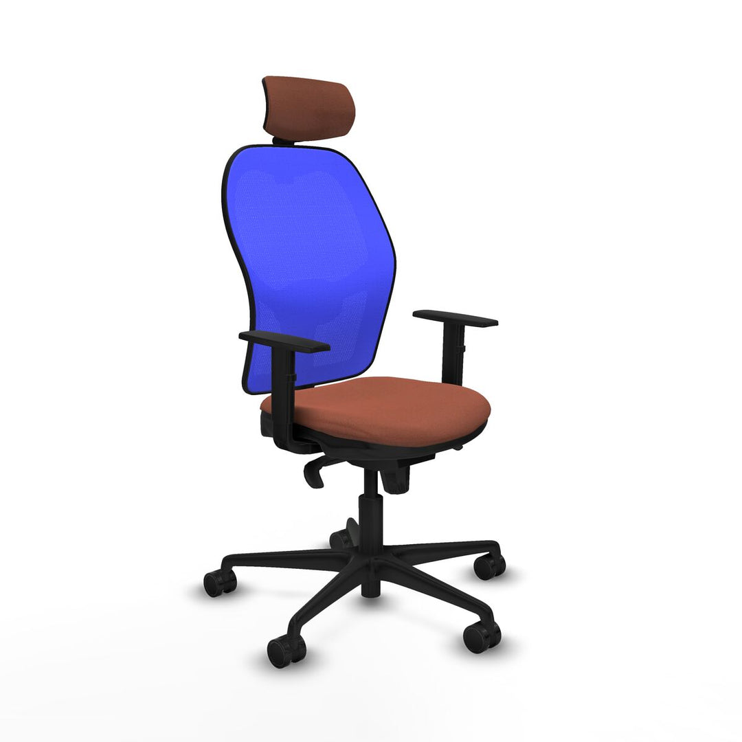 Office Chair with Headrest Piqueras y Crespo 1D036N2 Blue Brown