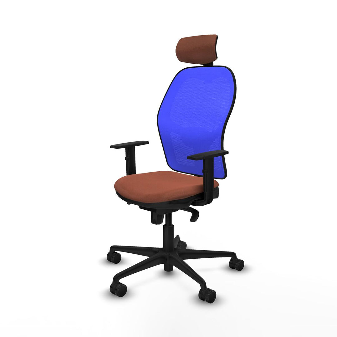 Office Chair with Headrest Piqueras y Crespo 1D036N2 Blue Brown