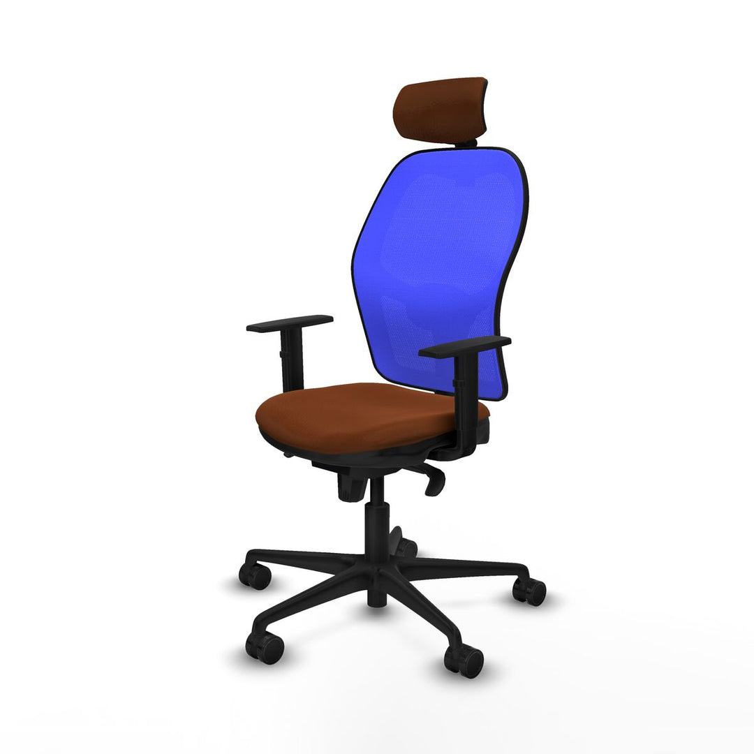 Office Chair with Headrest Piqueras y Crespo 1D036N2 Blue Brown