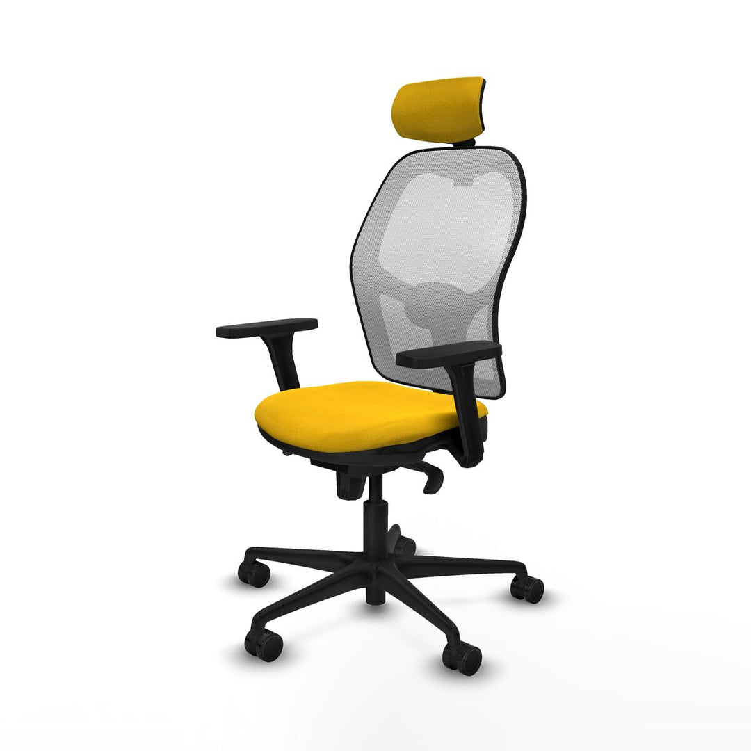 Office Chair with Headrest Piqueras y Crespo 3D036N2 Yellow