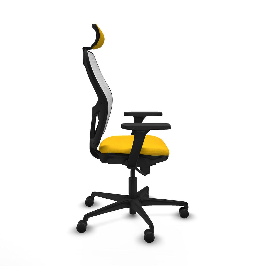 Office Chair with Headrest Piqueras y Crespo 3D036N2 Yellow