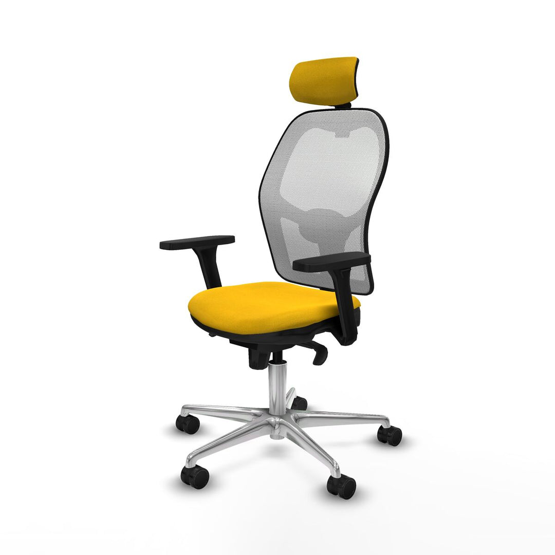 Office Chair with Headrest Piqueras y Crespo 3D086N2 Yellow