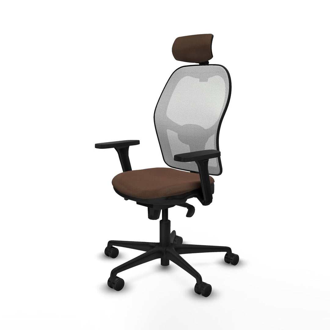 Office Chair with Headrest Piqueras y Crespo 3D036N2 White Dark brown