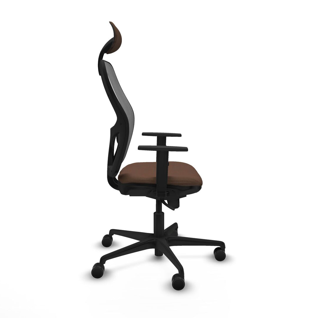 Office Chair with Headrest Jorquera Piqueras y Crespo 1D036N1 Grey Dark brown