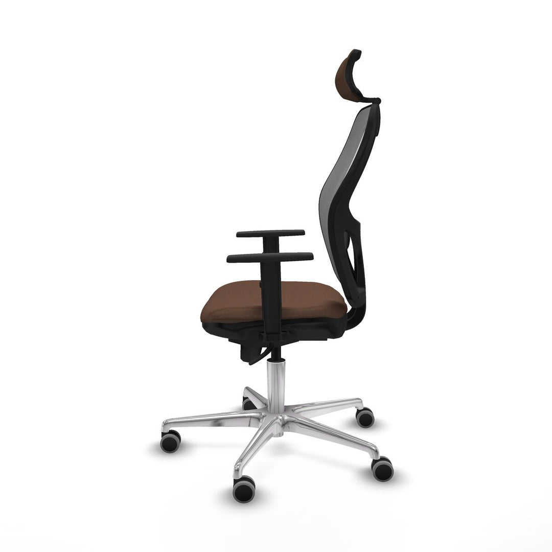 Office Chair with Headrest Piqueras y Crespo 1D086G2 Grey Dark brown