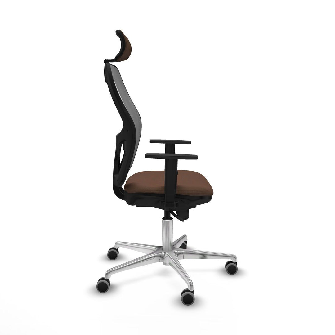 Office Chair with Headrest Piqueras y Crespo 1D086G2 Grey Dark brown