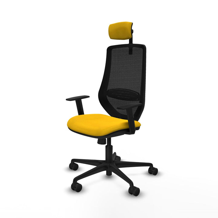 Office Chair with Headrest Piqueras y Crespo D036N2W Yellow