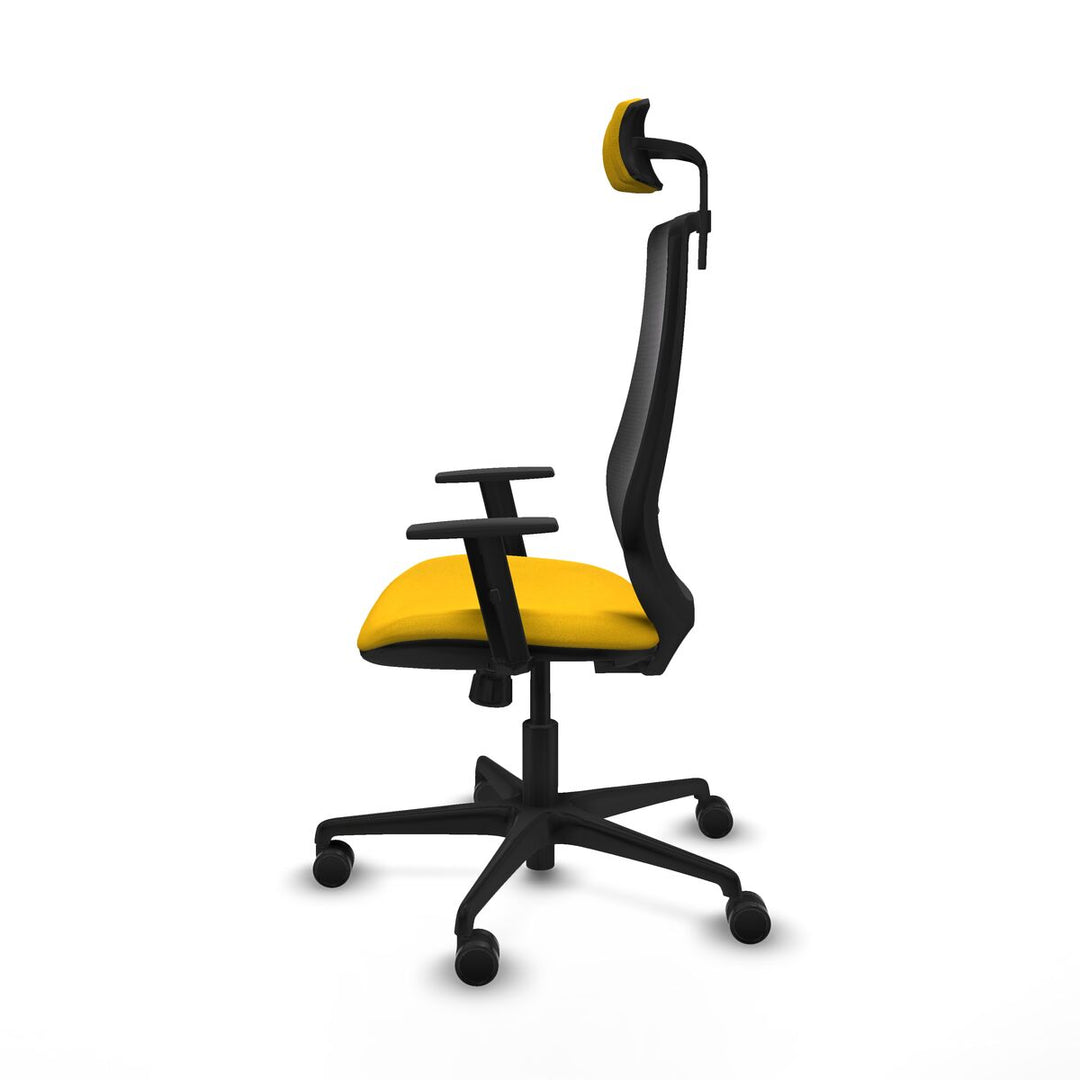 Office Chair with Headrest Piqueras y Crespo D036N2W Yellow