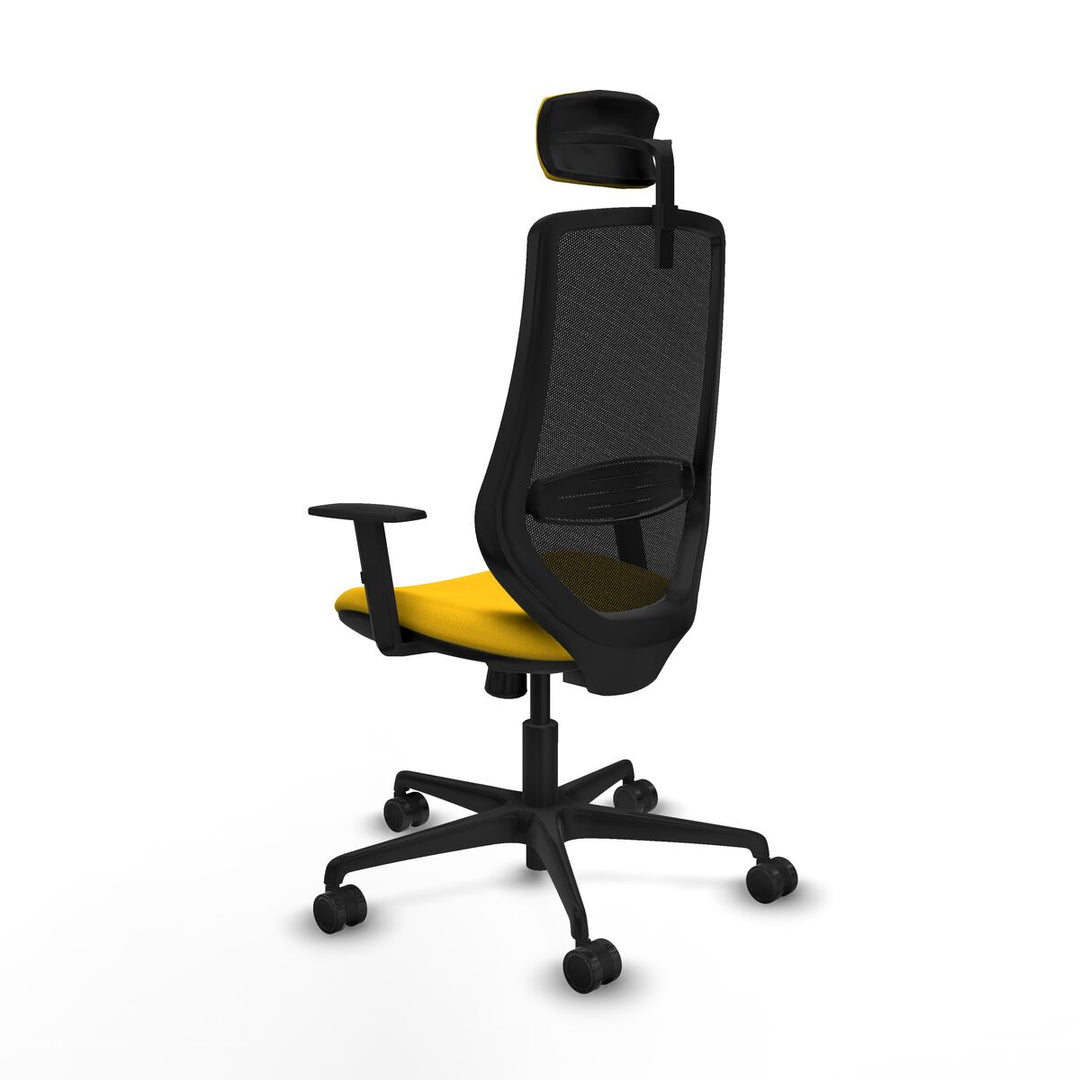 Office Chair with Headrest Piqueras y Crespo D036N2W Yellow