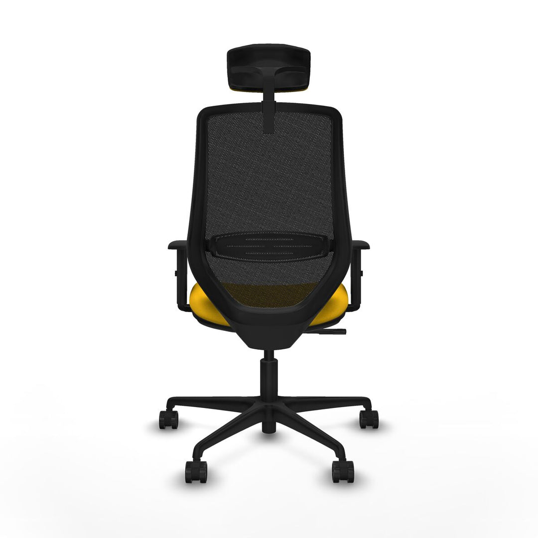 Office Chair with Headrest Piqueras y Crespo D036N2W Yellow