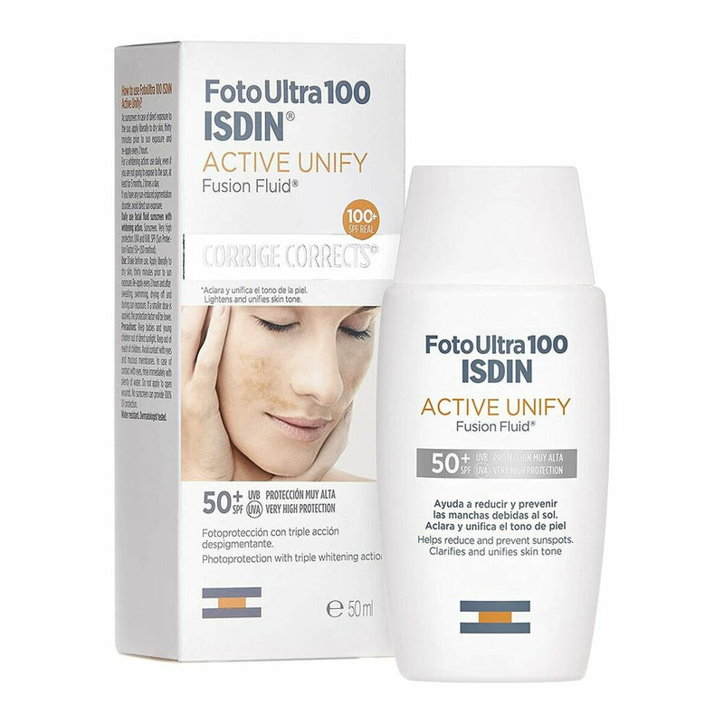 Protetor Solar Facial Isdin Foto Ultra 100 Active Unify Tratamento Antimanchas Spf 50+ (50 ml)