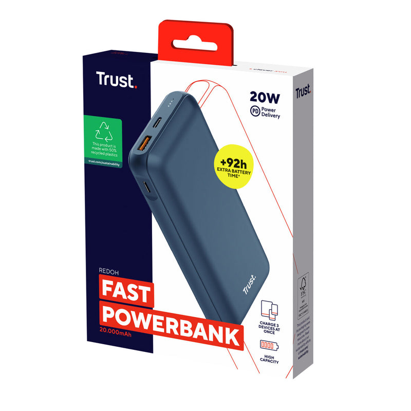 Powerbank Trust 25034 Azul 20000 mAh (1 Unidade)