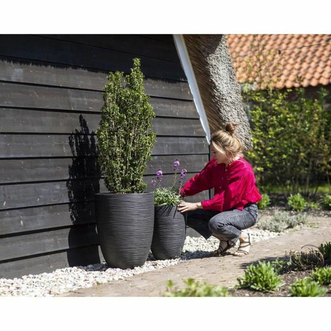 Planter Capi Europe Black Plastic Circular 34 x 34 x 46 cm