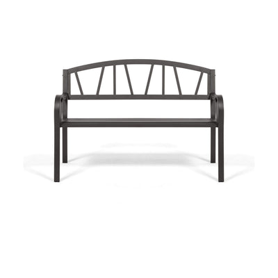 Bench with backrest Anthracite Iron (123 X 53 X 86 cm)