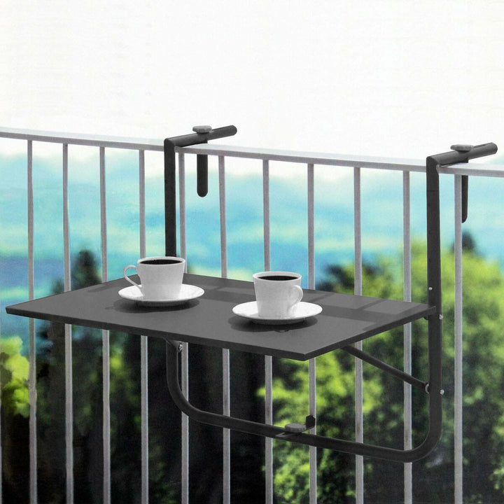 Folding table for balcony Ambiance Black Dark grey 60 x 43 cm