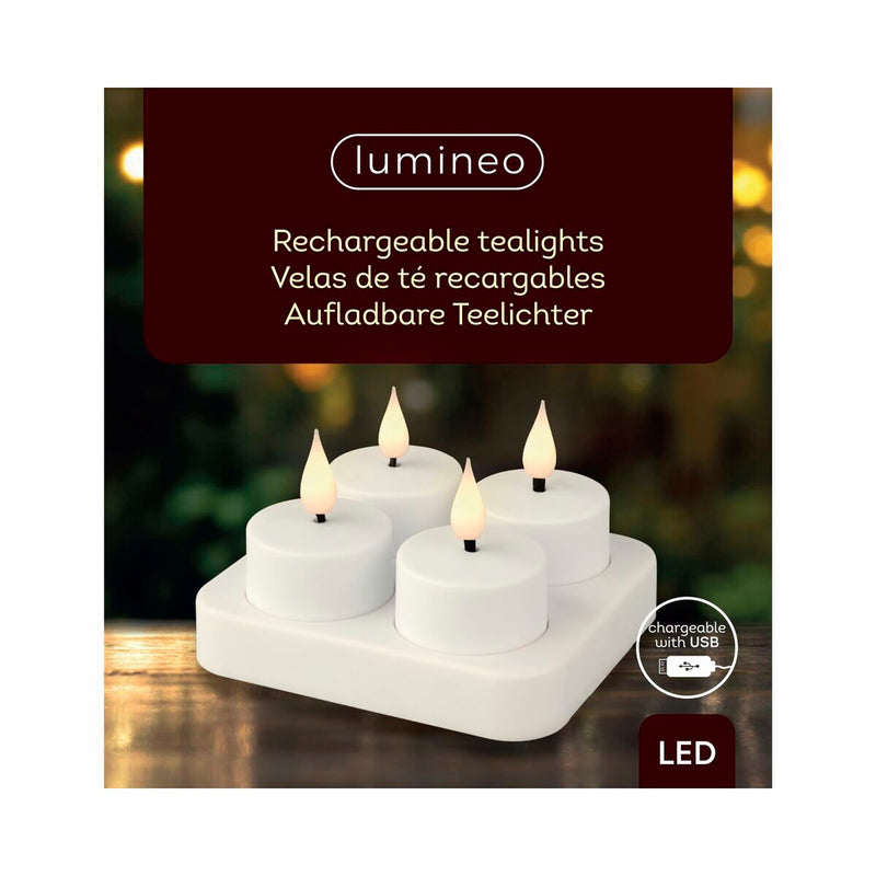 Bougie LED Lumineo 485346 Rechargeable Intérieur (4 Unités)