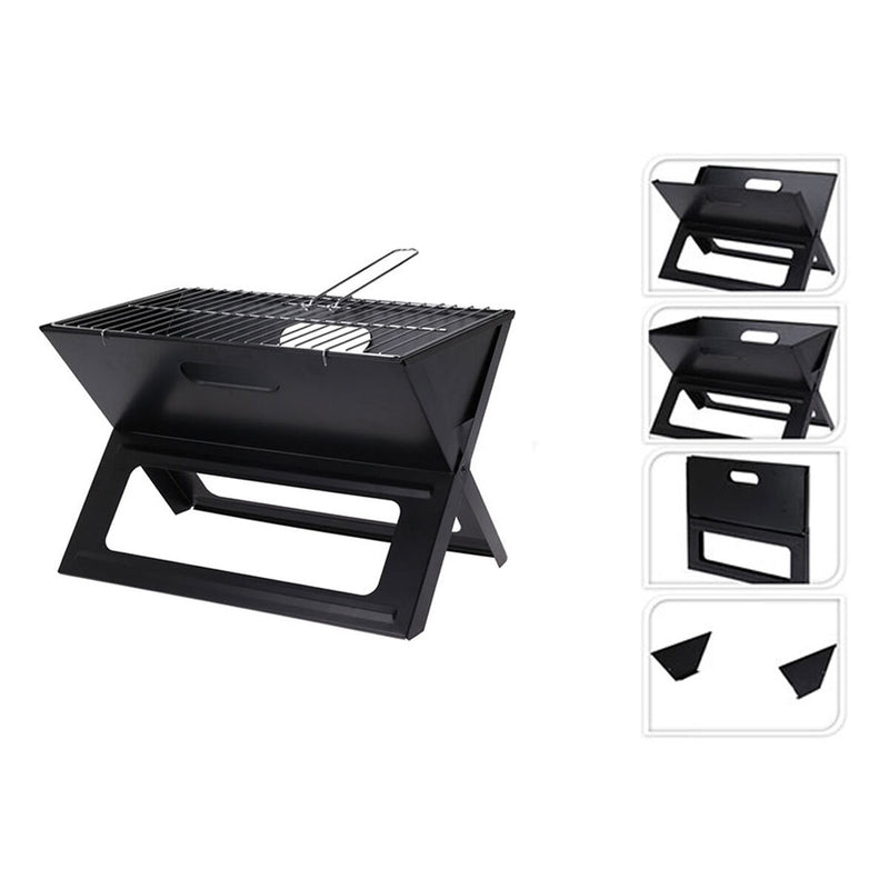 Folding Portable Barbecue for use with Charcoal X-shaped 45 x 30 x 35 cm Iron