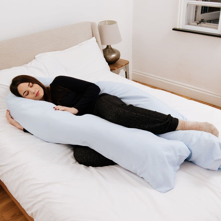 9 Foot Maternity Pillow And Case Light Blue