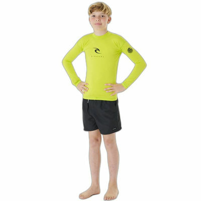 T shirt à manches courtes Enfant Rip Curl Corps L/S Rash Vest  Jaune Surf Lycra