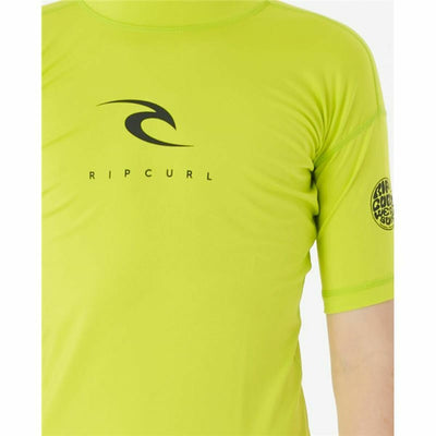 Child's Short Sleeve T-Shirt Rip Curl Corps S/S Rash Yellow Surf Lycra