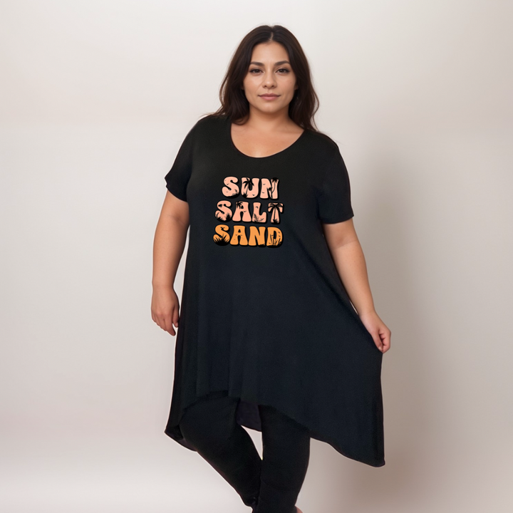 Sun Sand Salt Hanky Hem Swing Top