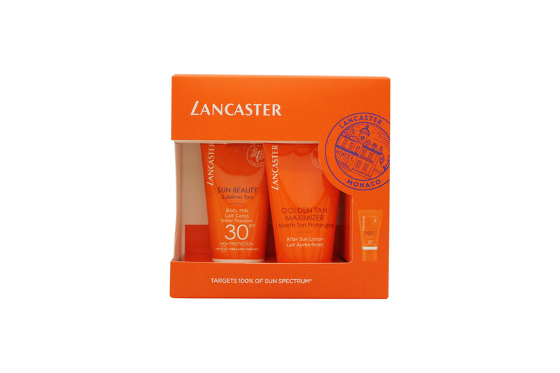 Lancaster Sun Beauty Gift Set 50ml Sun Beauty Body Milk SPF30 + 50ml After Sun Golden Maximiser + 3ml Sun Beauty Face Cream SPF30