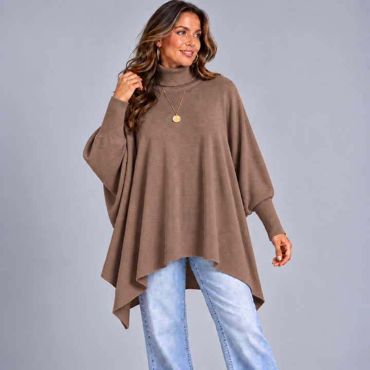 Polo Neck Super Soft Oversized Batwing Jumper