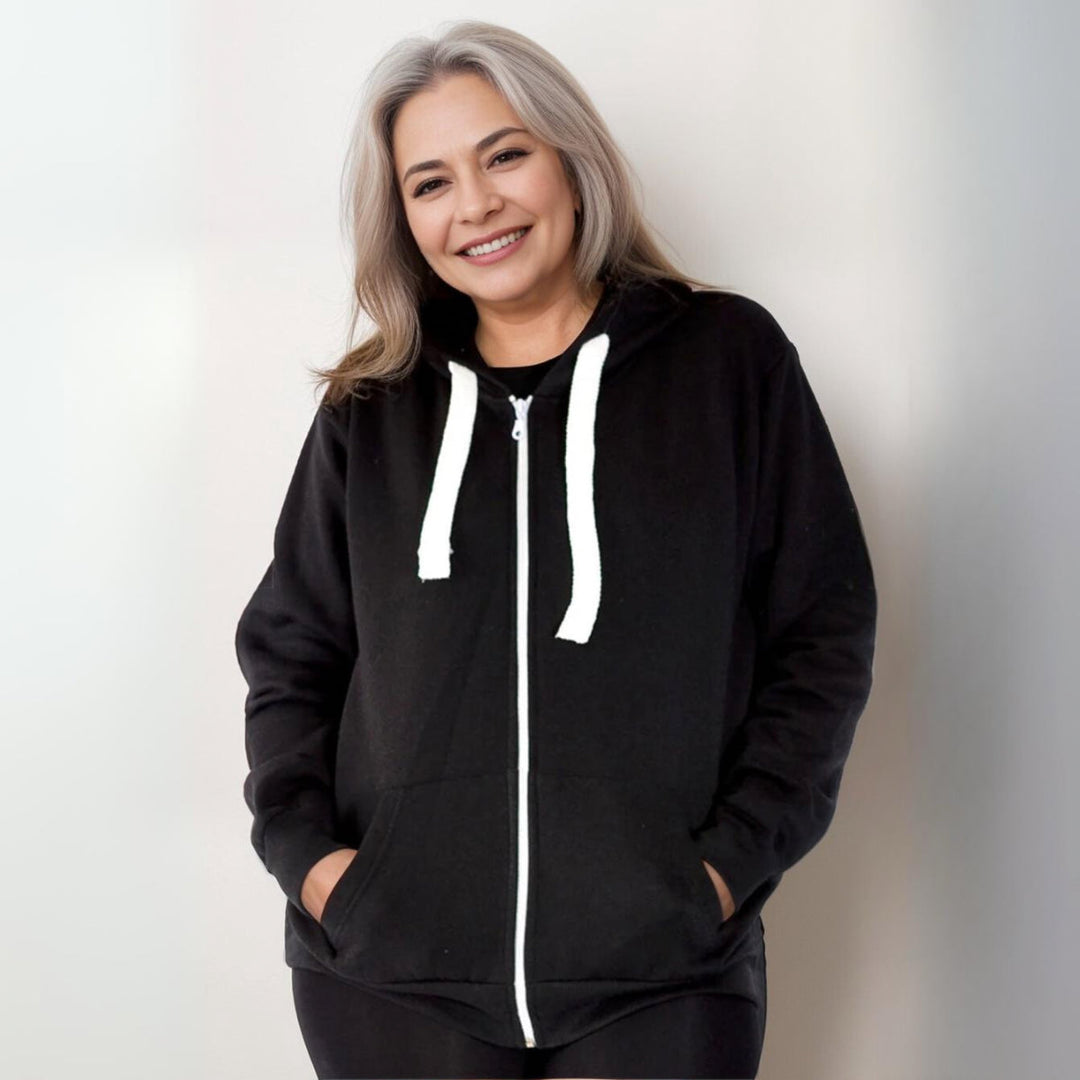 ZIP UP HOODIE PLUS SIZE JACKET