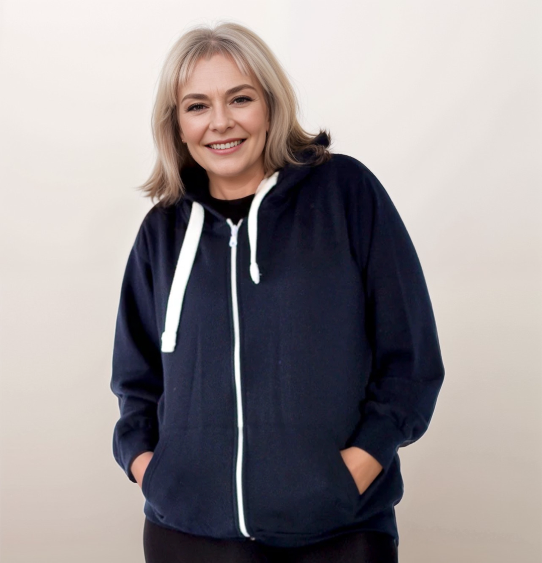 ZIP UP HOODIE PLUS SIZE JACKET