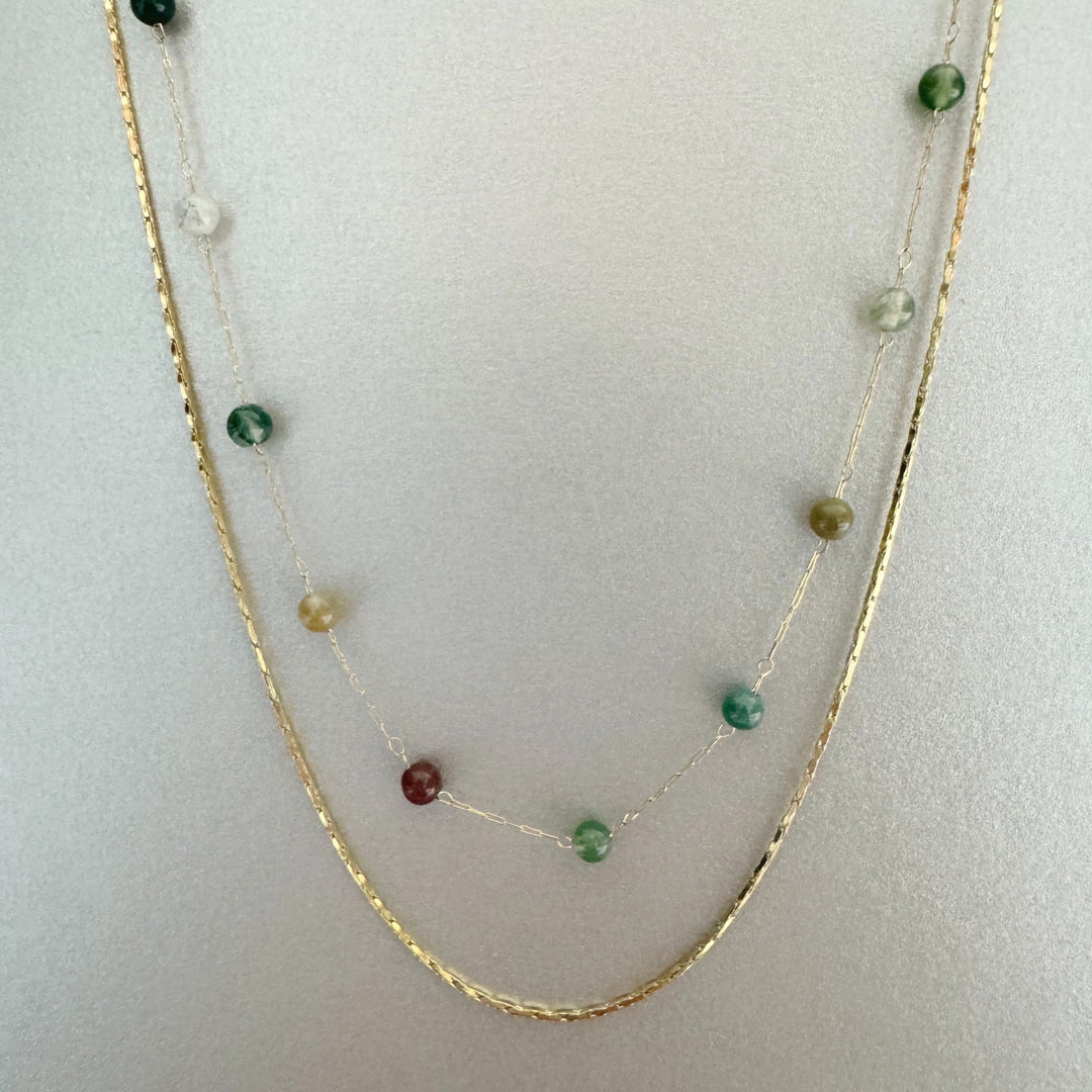 Keira Luxe 18k Gold Plated Beaded Necklace