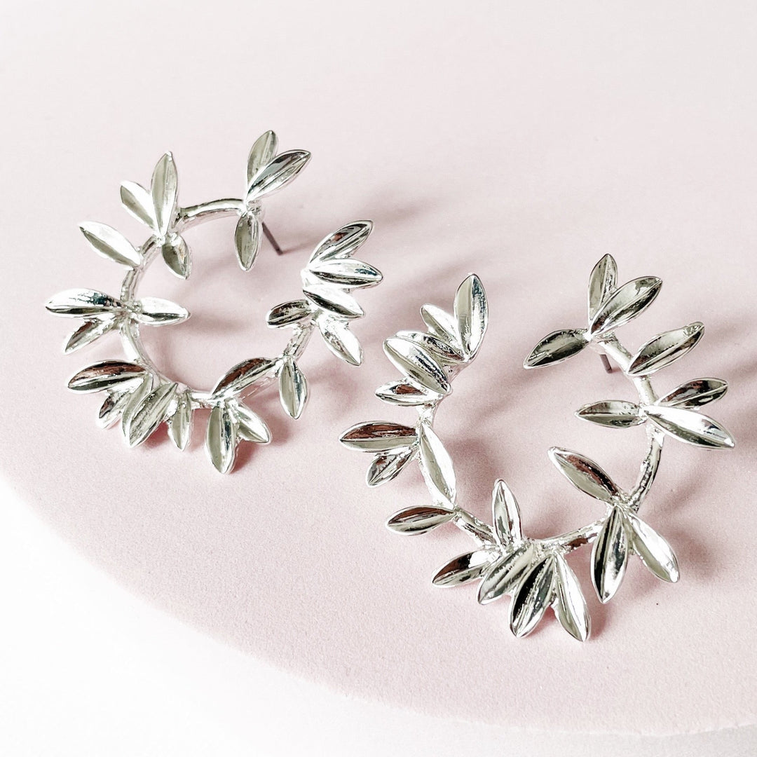 Tia Silver Wreath Earrings