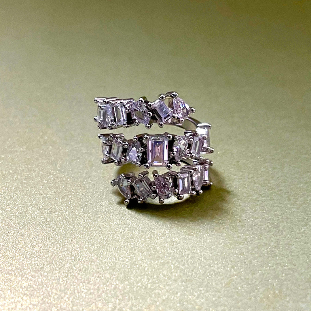 Mali Statement Wraparound Irregular White Jewel Ring