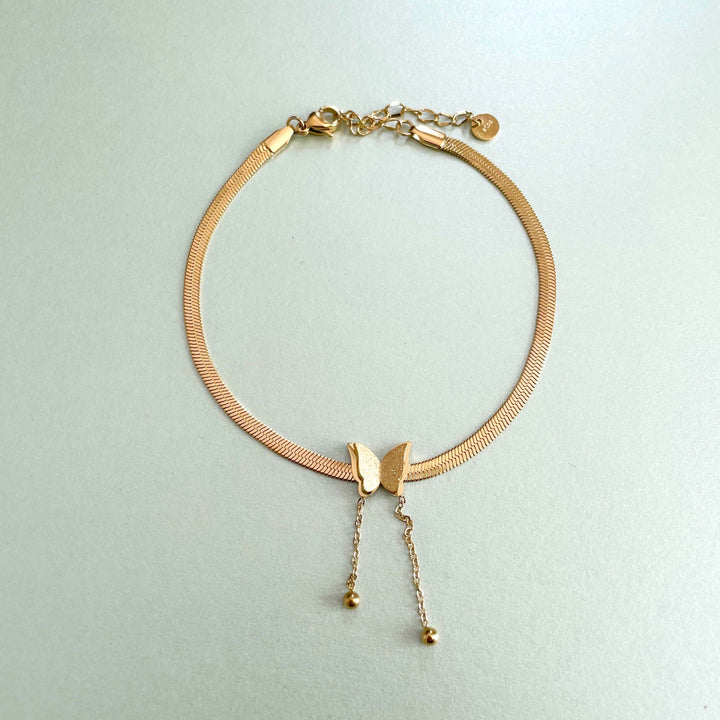 Zaari Luxe 18k Gold Plated Butterfly Anklet