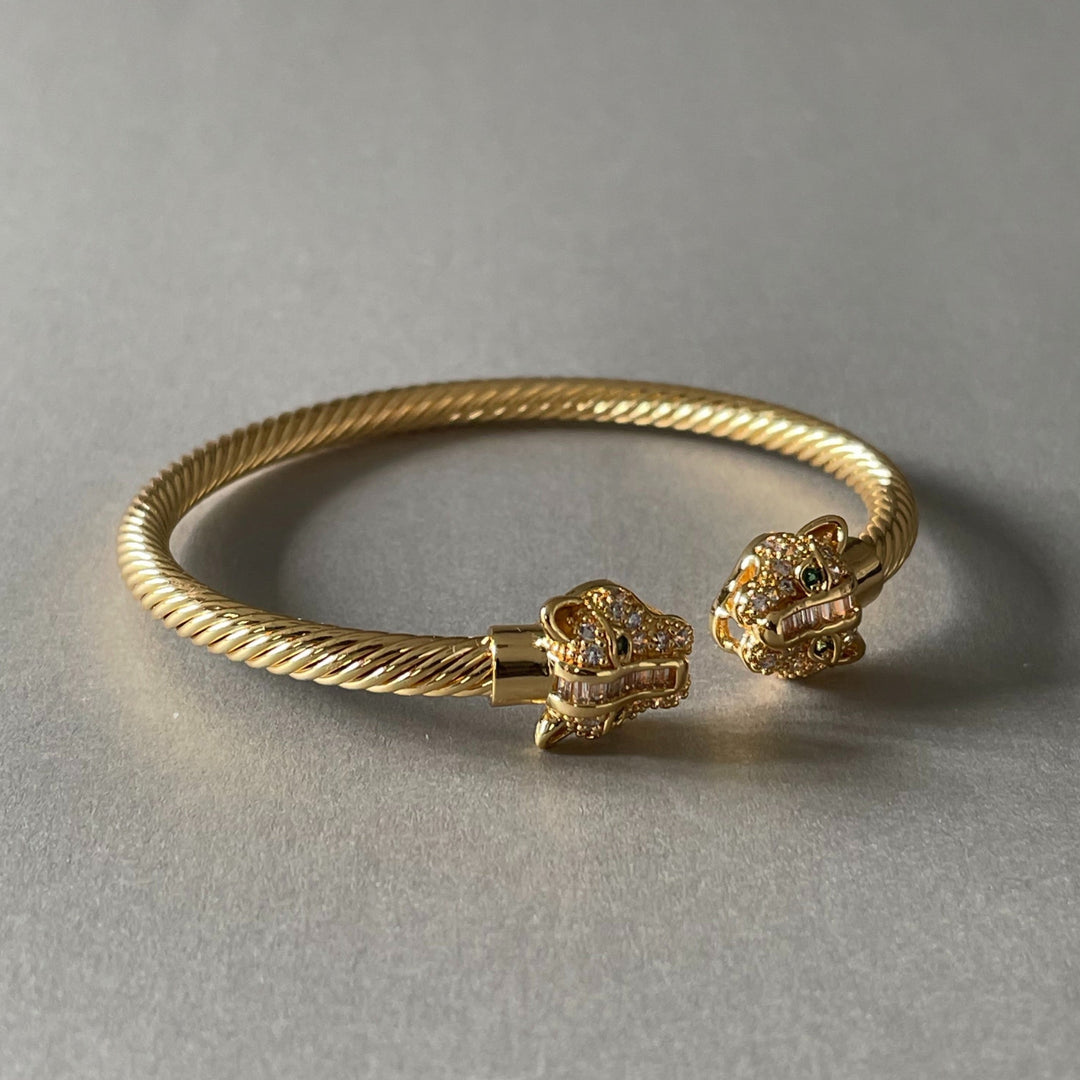 Zuri Gold Textured Panther Cuff