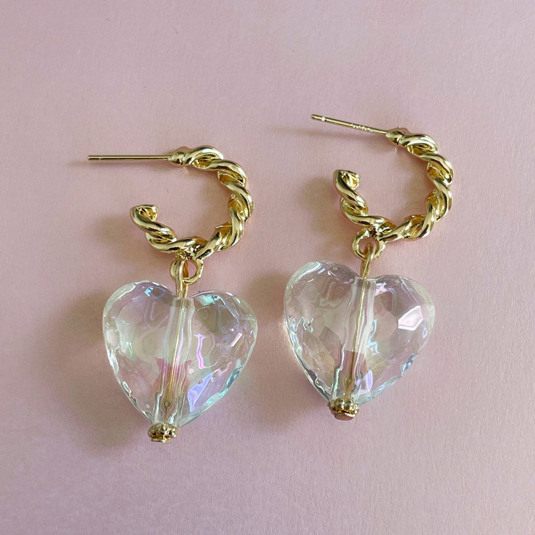 Taja Faceted Heart Earrings