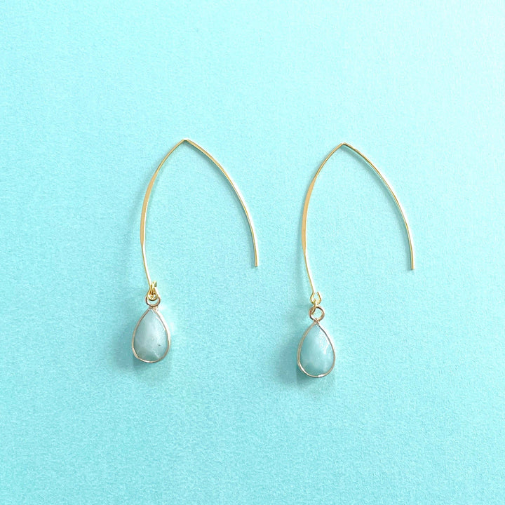 Camille Faceted Amazonite Crystal Earrings