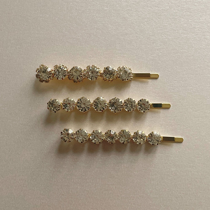 Adalynne  Luxury Gold Jewelled Hair Slide Set