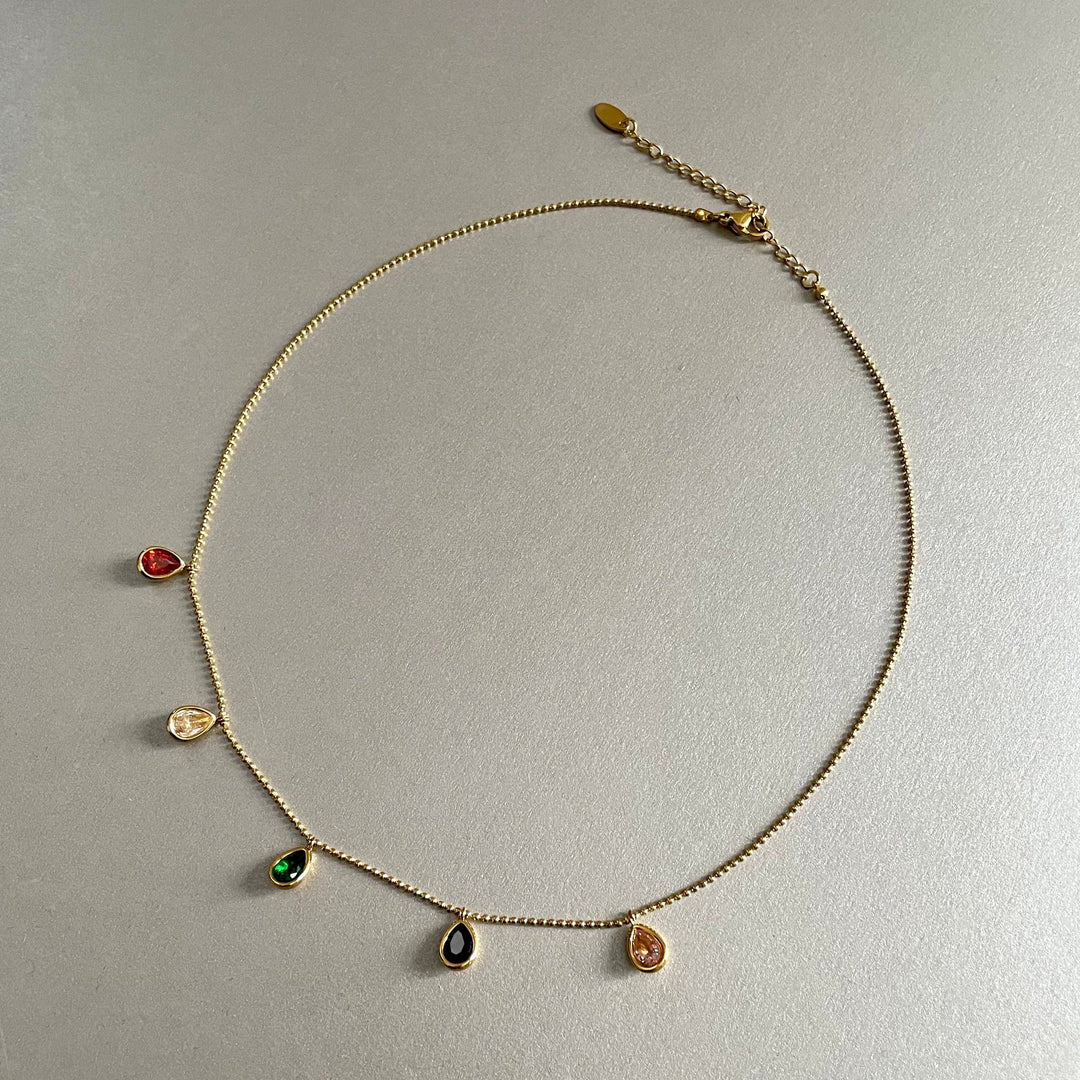 Emilia Luxe 18k Gold Plated Jewel Necklace