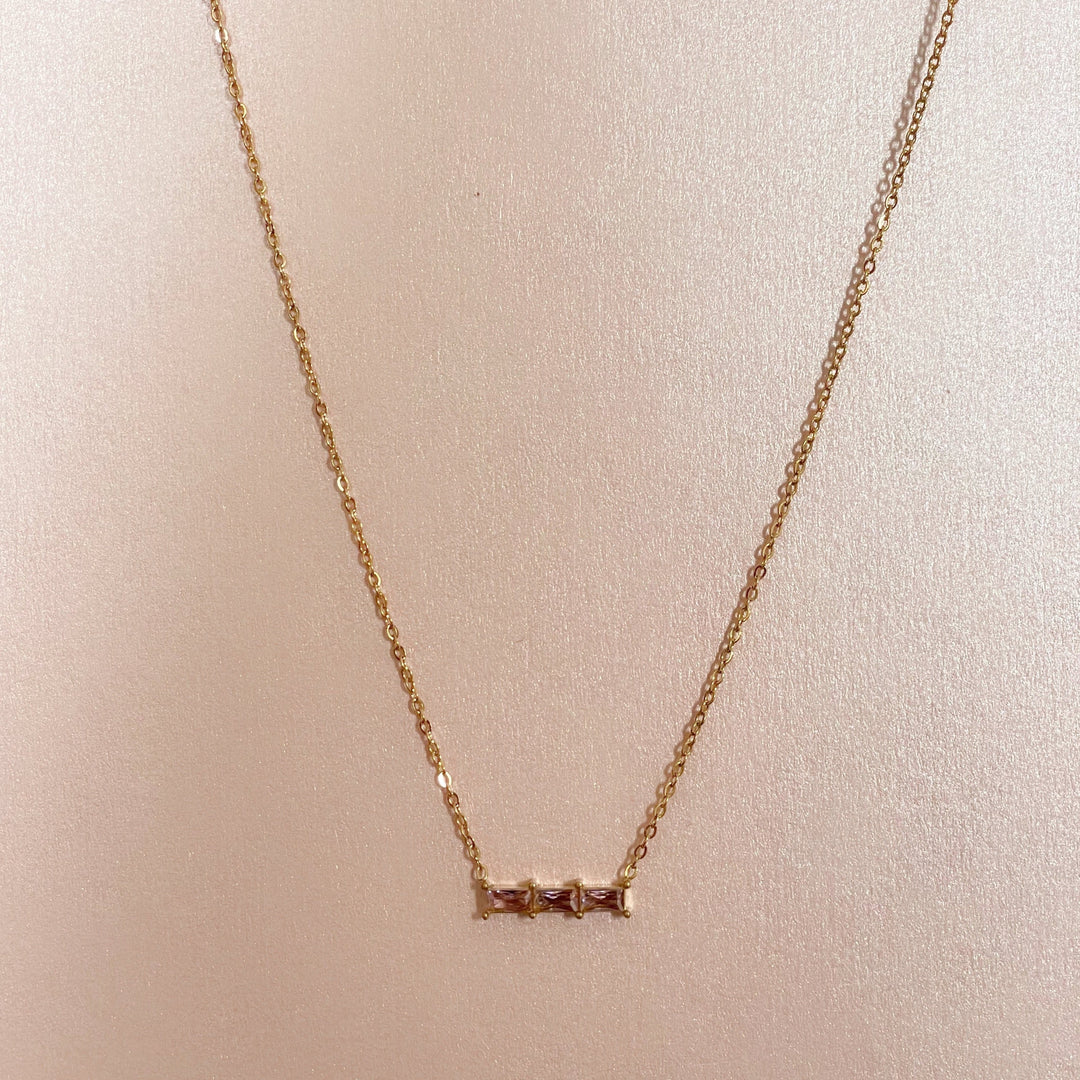 Gia Luxe 18k Gold Plated Blush Necklace