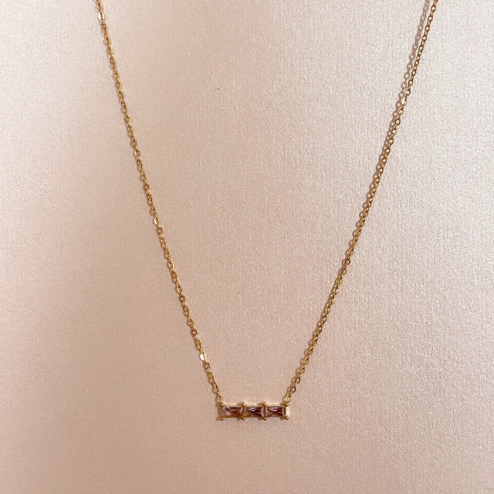 Gia Luxe 18k Gold Plated Blush Necklace