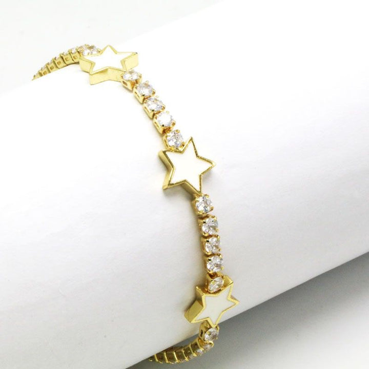 Trella Luxe 18k Gold Plated Star Tennis Bracelet