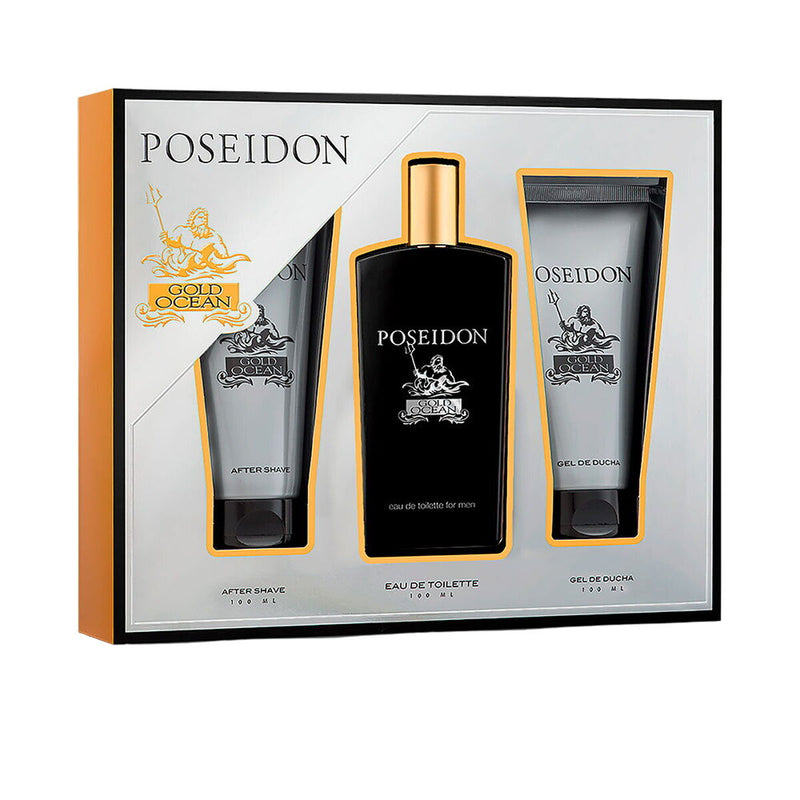 Set de Parfum Homme Poseidon EDT Gold Ocean 3 Pièces