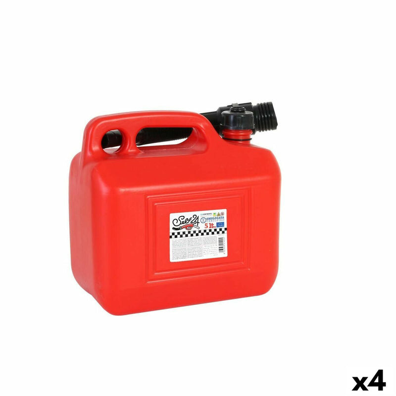 Réservoir de carburant avec entonnoir Continental Self Rouge 5 L (4 Unités) 5 L