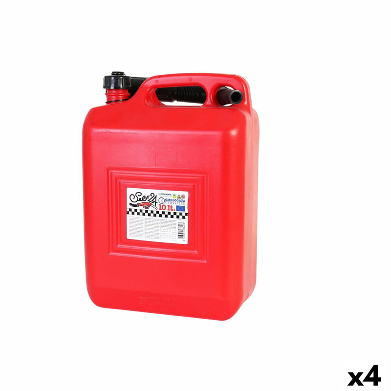 Fuel Tank with Funnel Continental Self Red 10 L (4 Units)